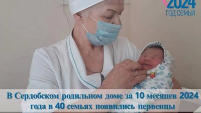 В Сердобском родильном доме за 10 месяцев 2024 года первенцы появились в 40 семьях